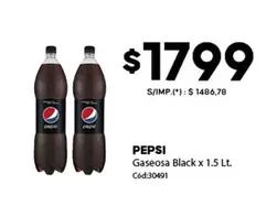 Pepsi - Gaseosa Black x 1.5 Lt.