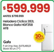 Gafa - Heladera Ciclica 282L Blanco HGF358 AFB