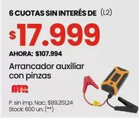 Arrancador auxiliar con pinzas