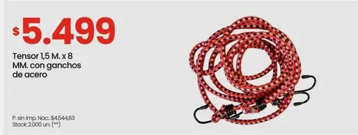 MM - Tensor 1,5 M. x 8 . con ganchos de acero