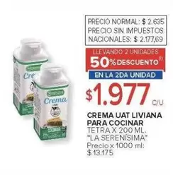 La Serenísima - CREMA UAT LIVIANA PARA COCINAR