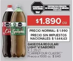 Carrefour - GASEOSA REGULAR/ LIGHT V/SABORES