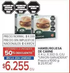 union ganadera - HAMBURGUESA DE CARNE