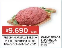 X$ - CARNE PICADA ESPECIAL DE NOVILLITO