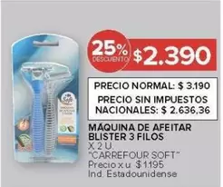 Carrefour - MÁQUINA DE AFEITAR BLISTER 3 FILOS