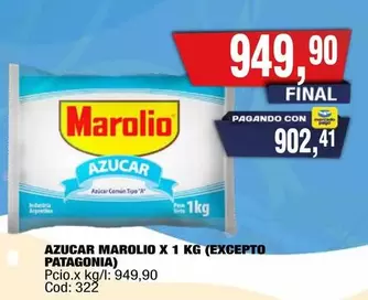 Marolio - AZUCAR X 1 KG (EXCEPTO PATAGONIA)