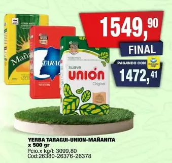 Suave - YERBA TARAGUI-UNION-MAÑANITA