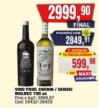 Sense - CHENIN / SENSEI MALBEC 750 cc