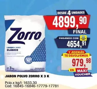 Zorro - JABON POLVO X3K