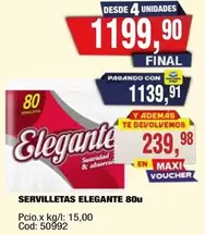 Elegante - SERVILLETAS ELEGANTE 80u