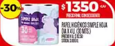 PAPEL HIGIENICO SIMPLE HOJA