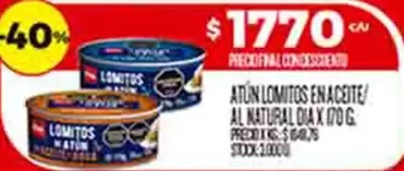 Dia - ATUN LOMITOS ENACEITE/ AL NATURAL DIA X 170 G