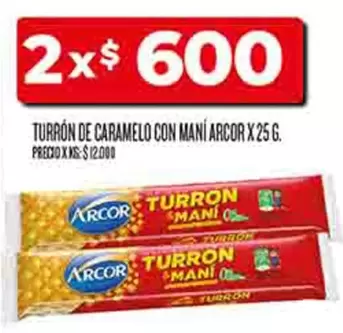 Arcor - TURRÓN DE CARAMELO CON MANÍ X 25 G