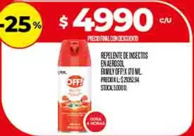 Off - REPELLENTE DE INSECTOS EN AEROSOL