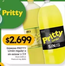 Pritty - Gaseosa PRITTY Limón regular o sin azúcar