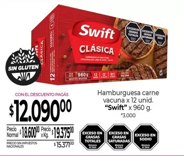 Swift - Hamburguesa carne vacuna