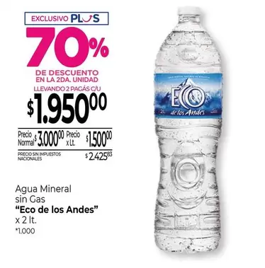 Eco de los Andes - Agua Mineral sin Gas