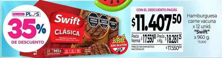 Swift - Hamburguesa carne vacuna