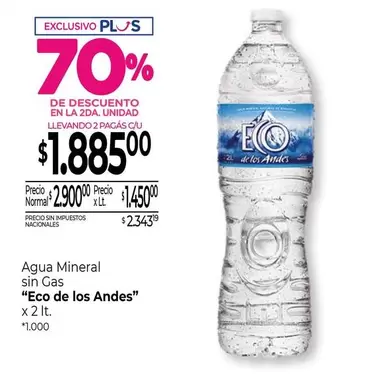 Eco de los Andes - Agua Mineral sin Gas