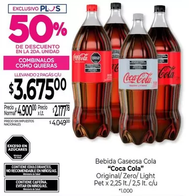 Coca cola - Bebida Gaseosa Cola