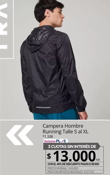 XL - Campera Hombre Running Talle S al