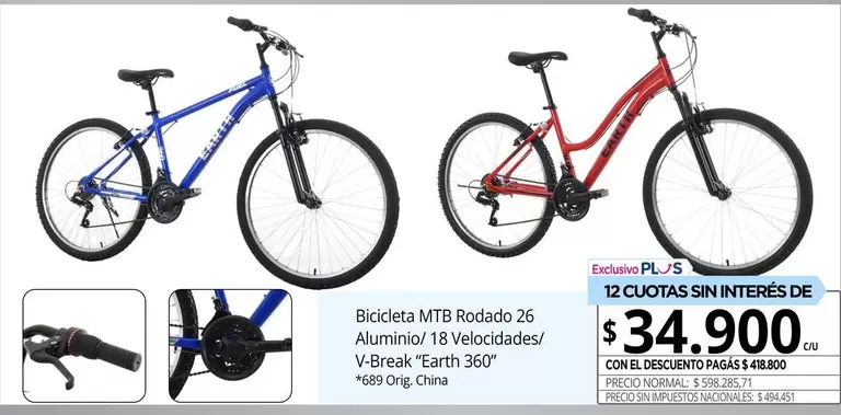 Bicicleta MTB Rodado 26