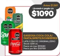 Coca cola - GASEOSA COCA COLA/FANTA/SPRITE/SCHWEPPES