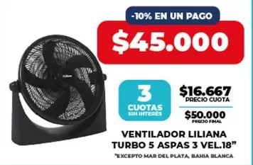 Liliana - TURBO 5 ASPAS 3 VEL.18"