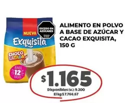 Exquisita - Alimento en polvo a base de azúcar y cacao
