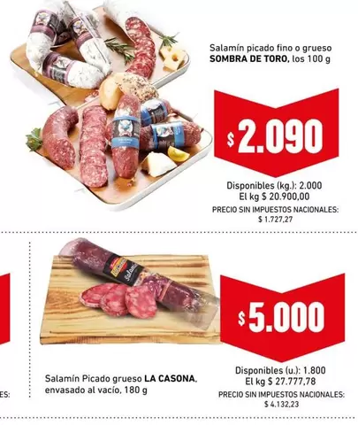 Sombra de Toro - Salamin picado fino o grueso