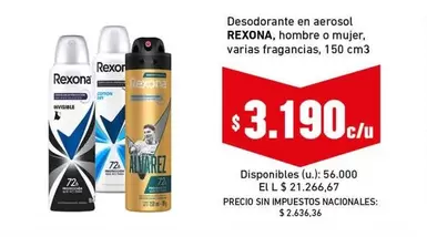 Rexona - Desodorante en aerosol