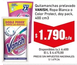Vanish - Quitamanchas prelavado, Ropa Blanca o Color Protect