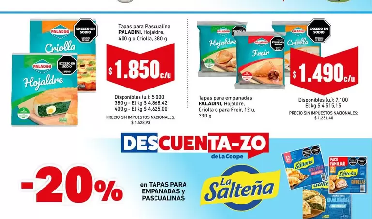 Paladini - Tapas para Pascualina