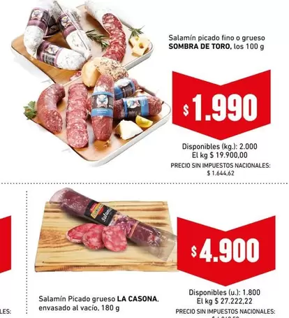 Sombra de Toro - Salamin picado fino o grueso