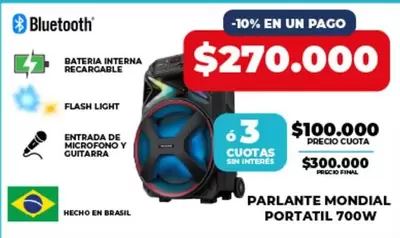 Mondial - PARLANTE PORTATIL 700W