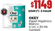Okey - Papel Higiénico Blanco