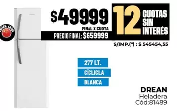 Drean - Heladera Cód:81489