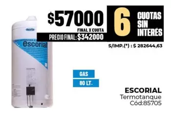 Escorial - Termotanque Cód:85705