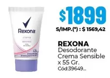 Rexona - Desodorante Crema Sensible