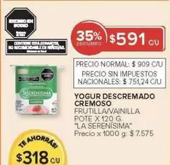 La Serenísima - YOGUR DESCREMADO CREMOSO