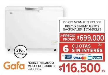Gafa - FREEZER BLANCO MOD. FGHF300B-L