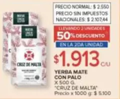 Cruz de Malta - YERBA MATE CON PALO