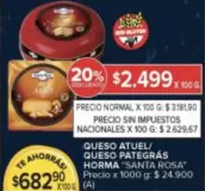 santa Rosa - QUESO ATUEL/ QUESO PATEGRÁS