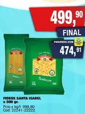 Santa Isabel - FIDEOS x 500 gr.