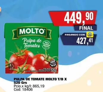 Molto - PULPA DE TOMATE T/B X