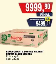 Hileret - EDULCORANTE SOBRES STEVIA X 400 SOBRES