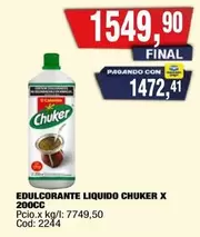 Chuker - EDULCORANTE LIQUIDO X
