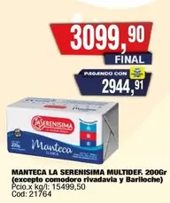 Rivadavia - MANTECA MULTIDEF. 200Gr