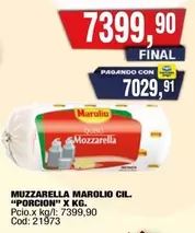 Marolio - MUZZARELLA CIL. "PORCION" X KG.
