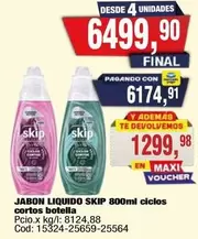 Skip - JABON LIQUIDO ciclos cortos botella